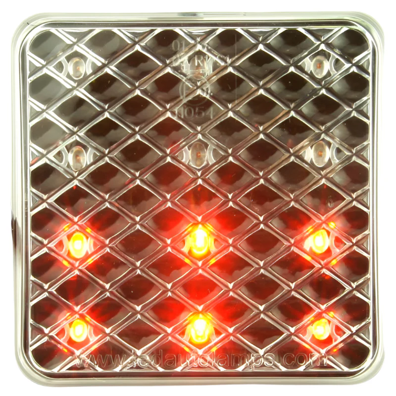 Square LED Stop Tail And Indicator Clear lens 80mm - Image 5