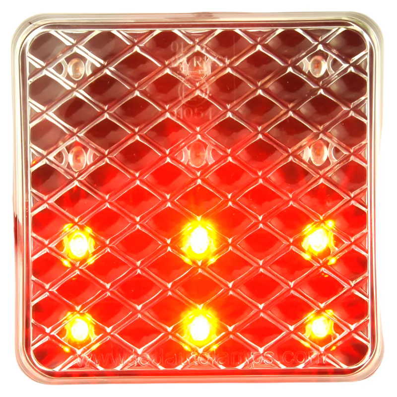 Square LED Stop Tail And Indicator Clear lens 80mm - Image 6