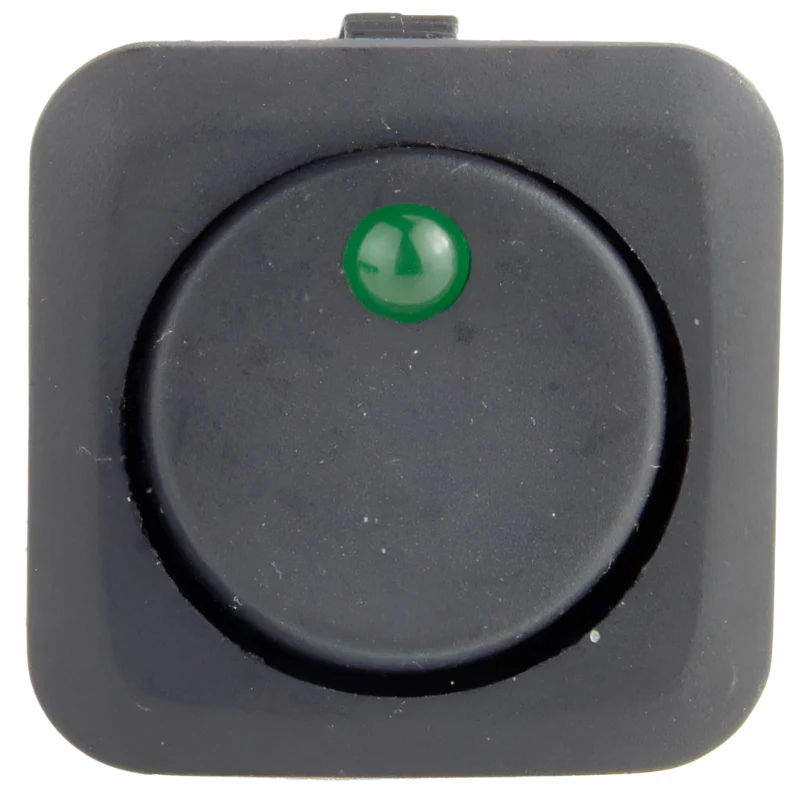 Square Rocker Switch Illuminated Green