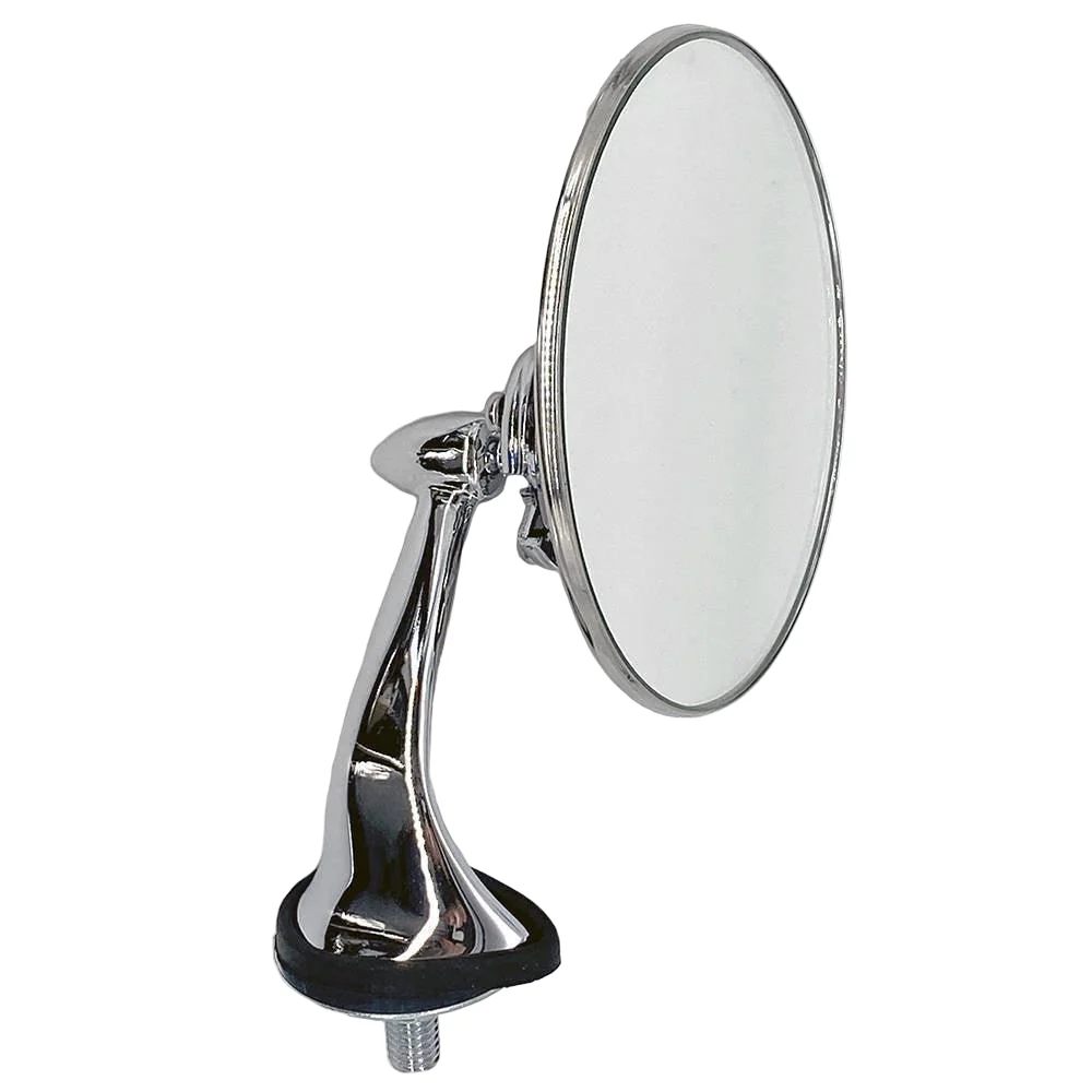 Stainless and Chrome Round Wing Mirrors Handed Pair FLAT GLASS