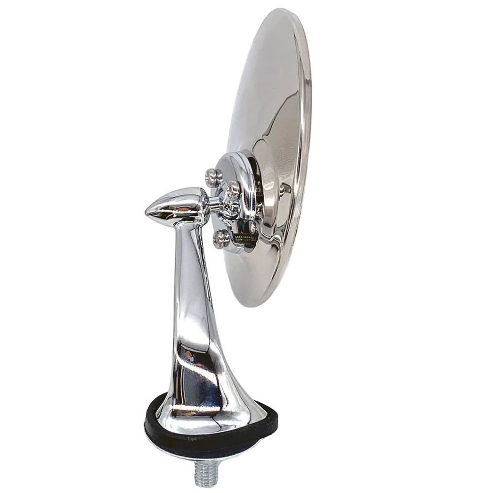 Stainless and Chrome Round Wing Mirrors Handed Pair FLAT GLASS - Image 4