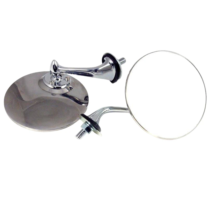 Stainless and Chrome Round Wing or Door Mirror 106mm Pair - Image 3