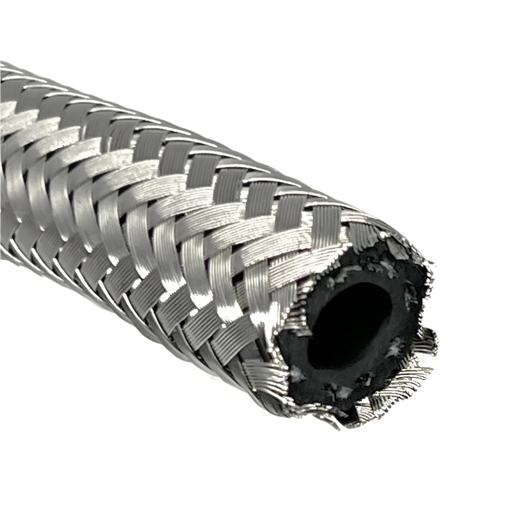 6mm (1/4") ID Stainless Braided Ethanol Proof Fuel Hose - Image 2