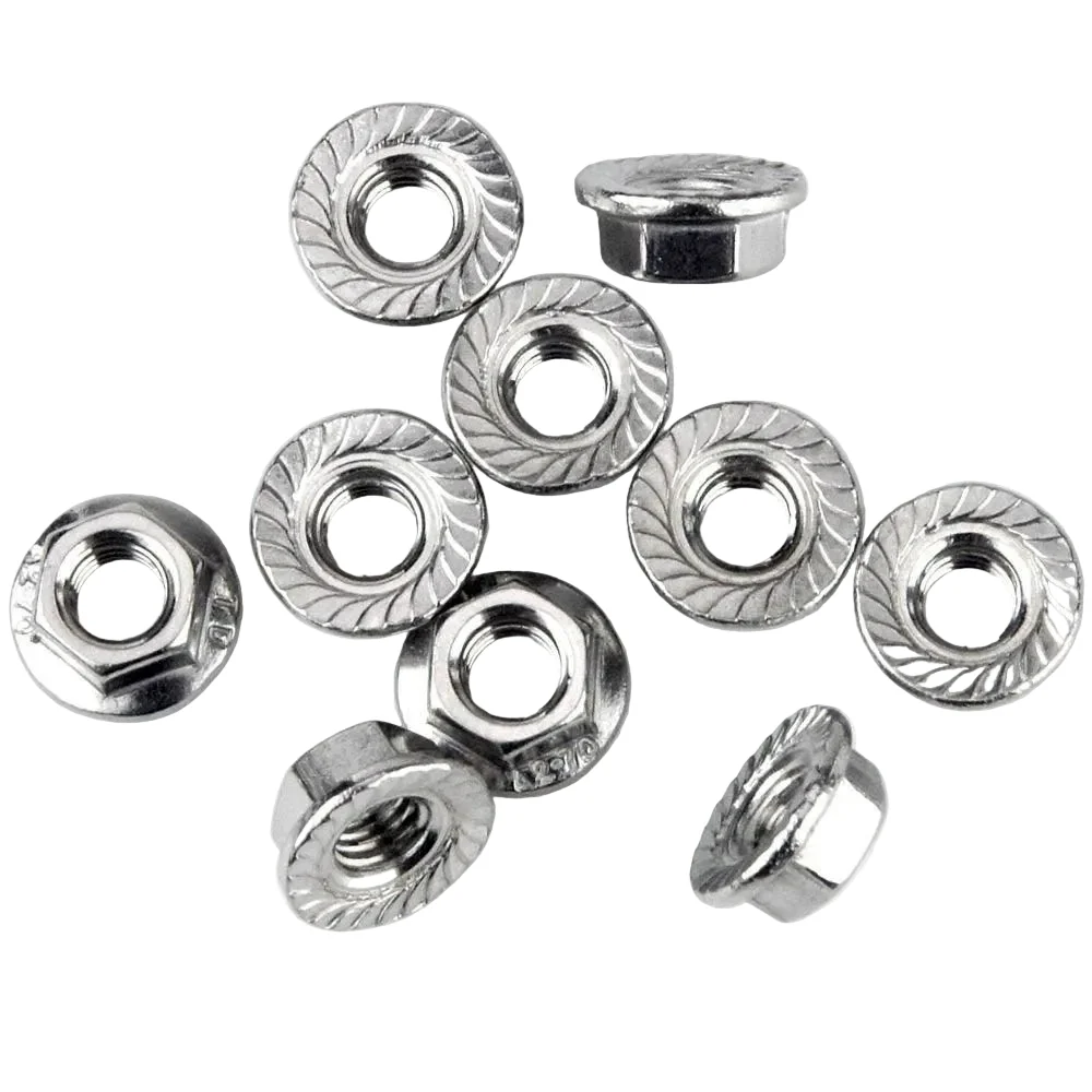 Stainless Flange Nuts Pack Of 10 - Various Sizes - Image 2