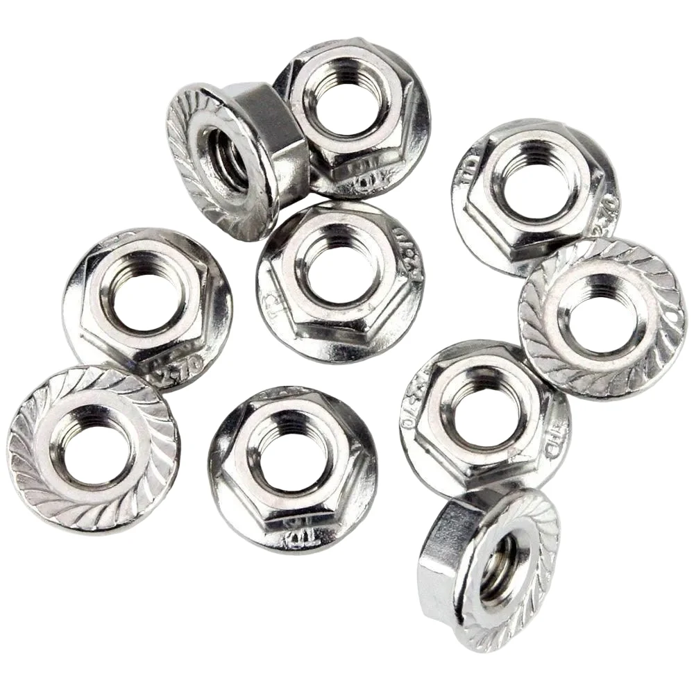 Stainless Flange Nuts Pack Of 10 - Various Sizes - Image 3