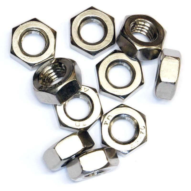 Stainless Plain Nuts Metric Pack Of 10 - Various Sizes - Image 6