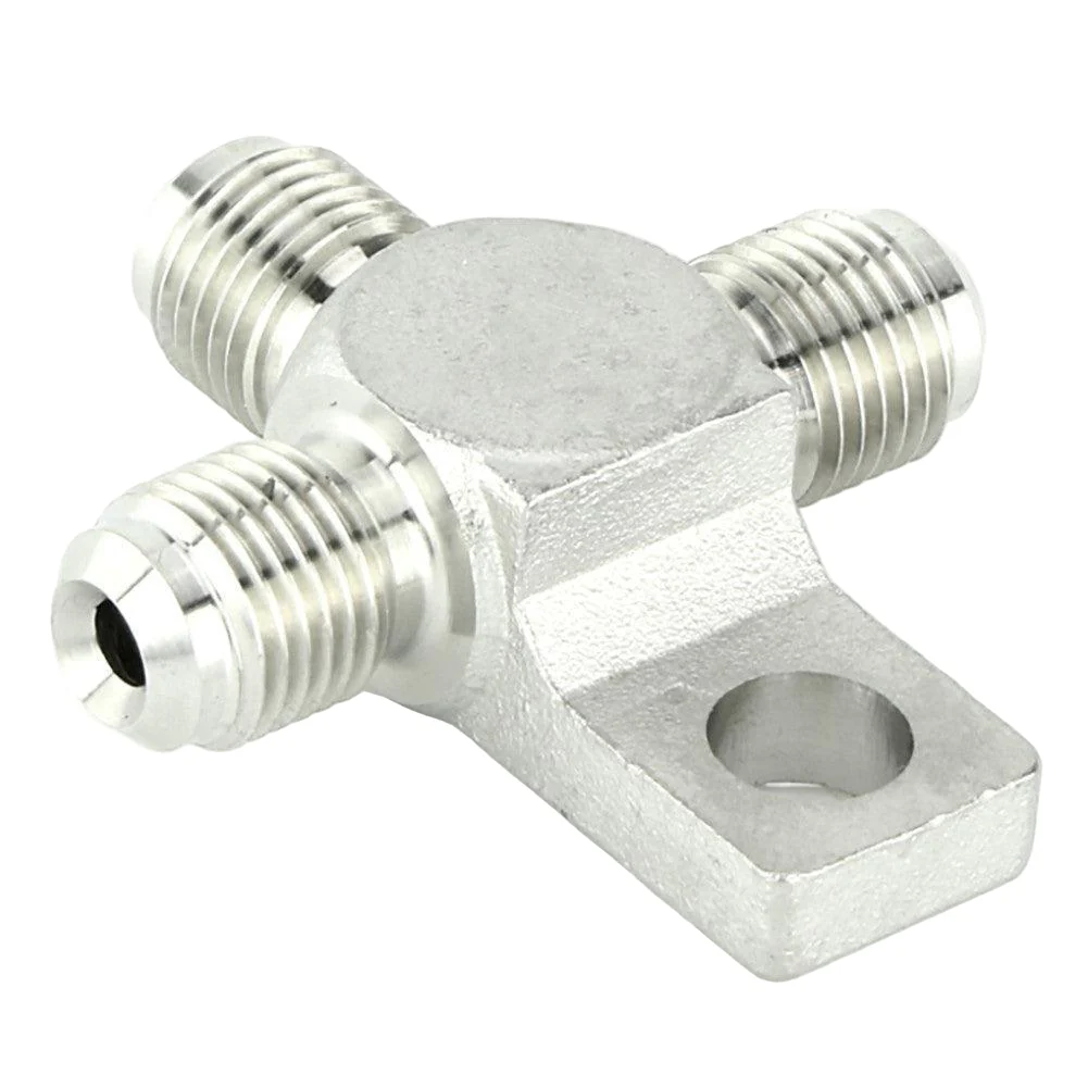 Stainless Steel M10 x 1 Male 'T' Block With Mounting Tab - Image 2