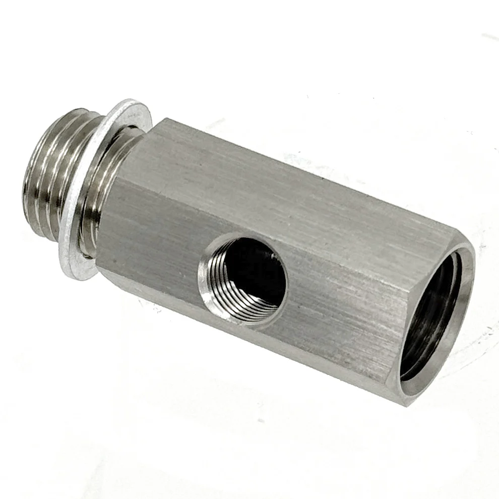 Stainless Steel Oil Pressure T Piece M16 x 1.5 Male and Female 1/8" NPT  in the side
