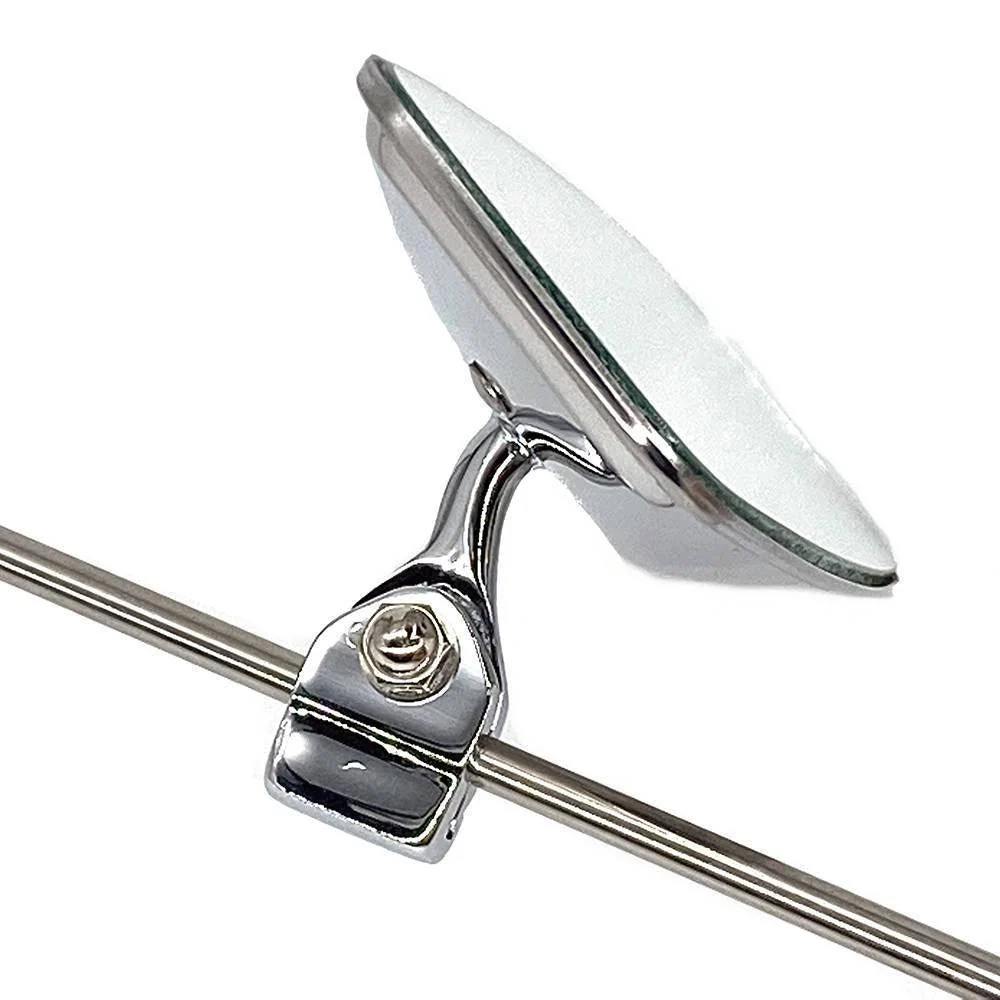 Stainless Steel Rod (3/16") Mounted Sliding Clamp Interior Mirror - Image 2