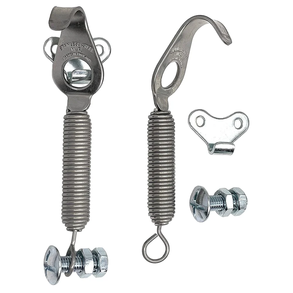 Stainless Steel Spring Bonnet Hook Kit 128mm Pair