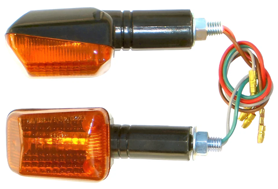 Stalk Amber Indicators Black 100mm Pair