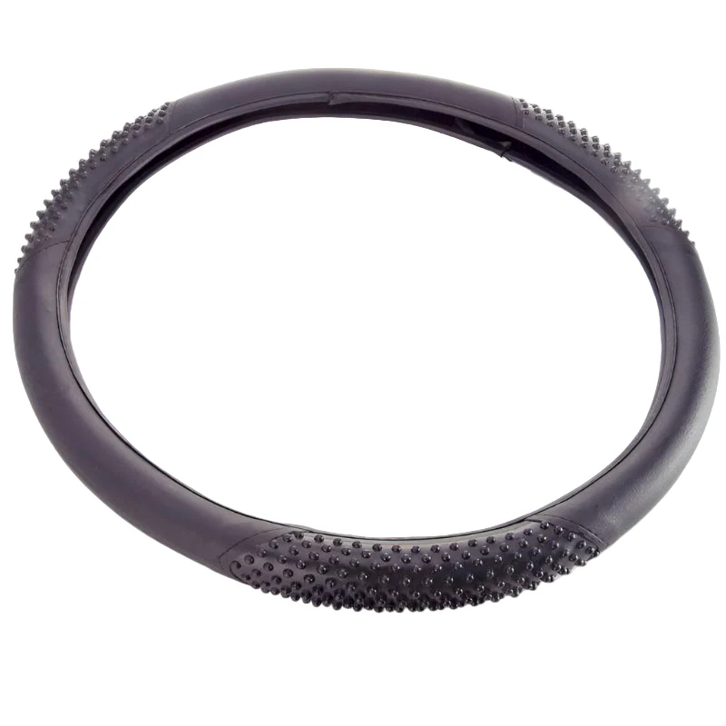 Vinyl and Rubber Steering Wheel Cover Black