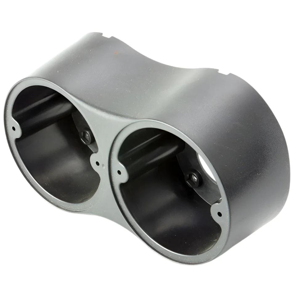 Straight Twin Round Lamp Housing Black