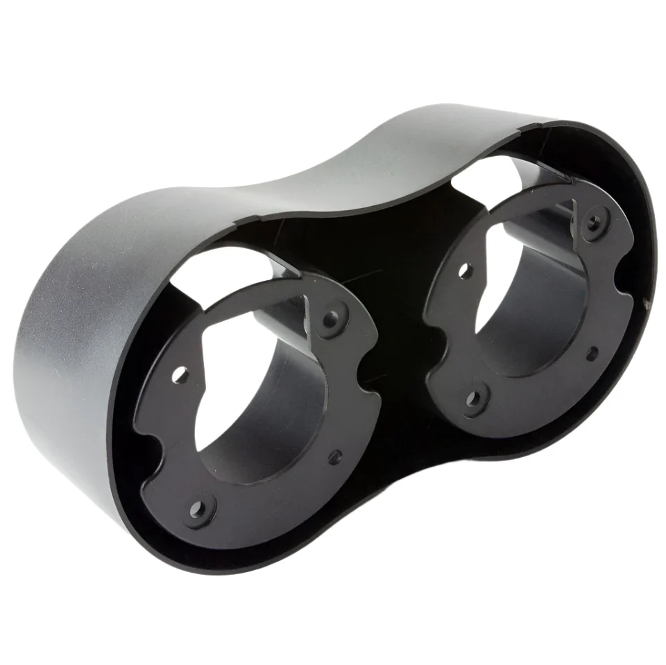 Straight Twin Round Lamp Housing Black - Image 4