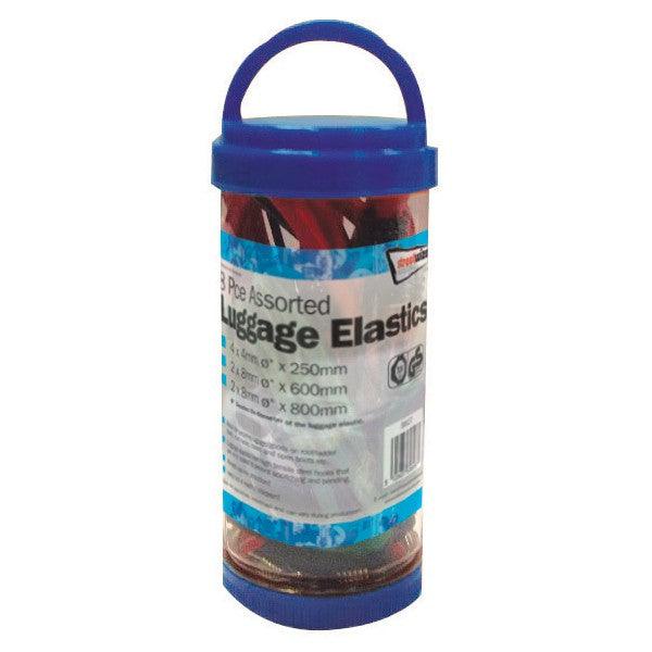 8-Piece Assorted Luggage Elastics with Vinyl-Coated Hooks