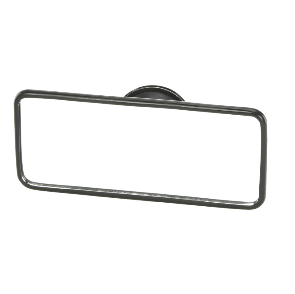 Black Suction Mount Plastic Interior Mirror 155mm - Image 2