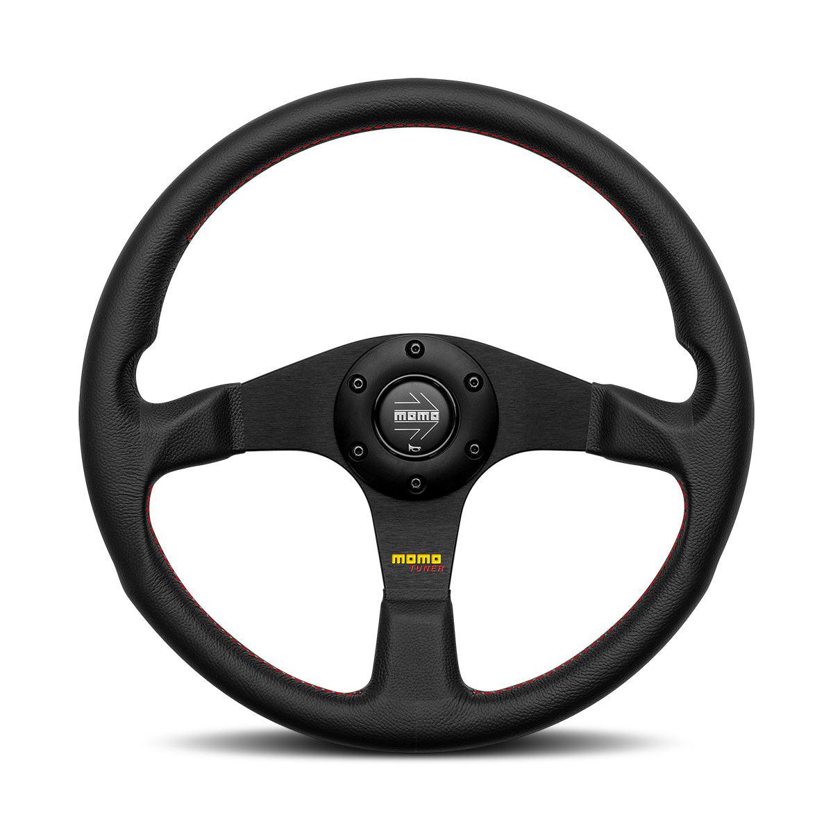 MOMO Tuner Black Leather Steering Wheel 350mm