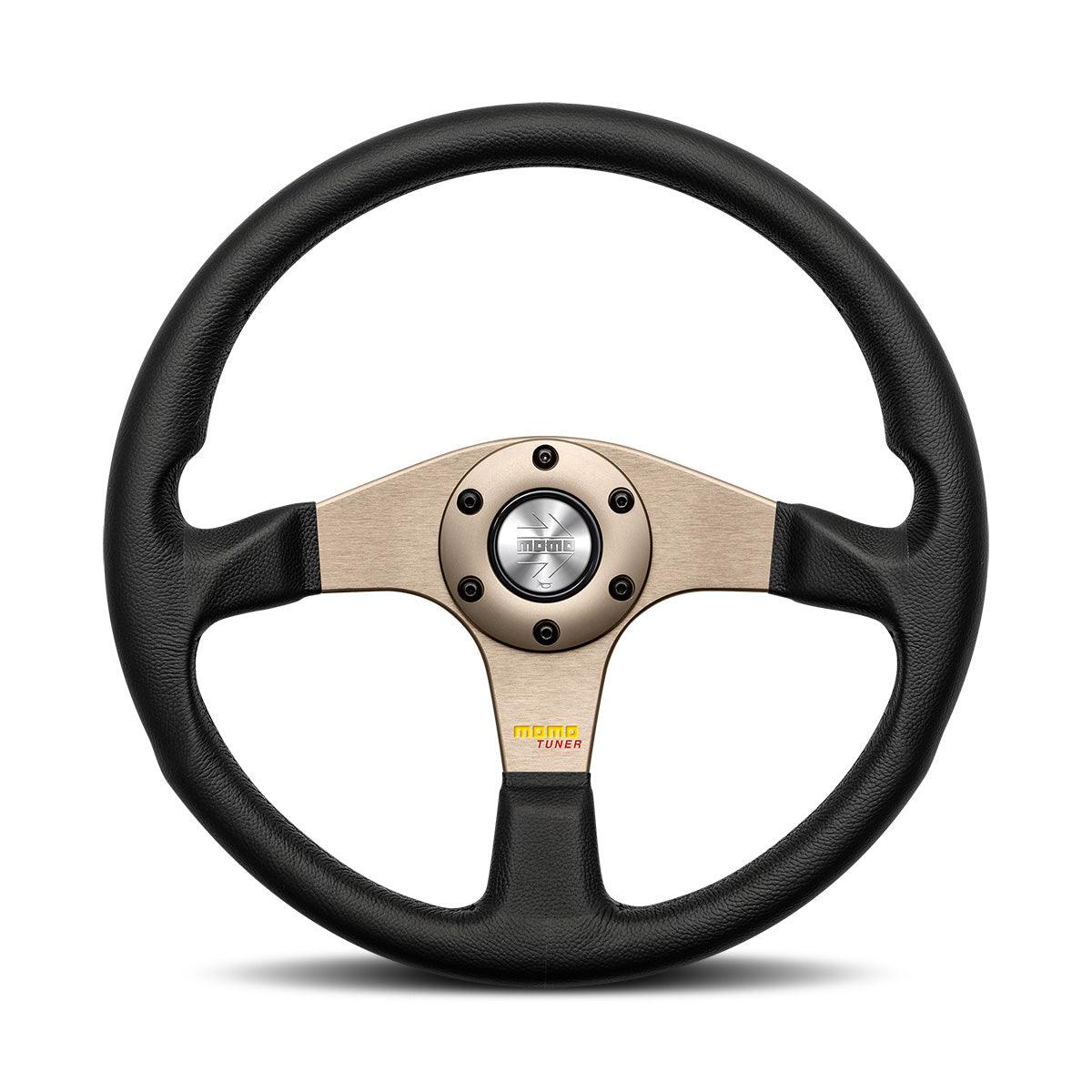 MOMO Tuner Steering Wheel - 350mm - Anthracite/Black Leather