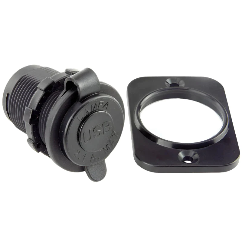 illuminated Twin USB Charger Socket Black - Image 2