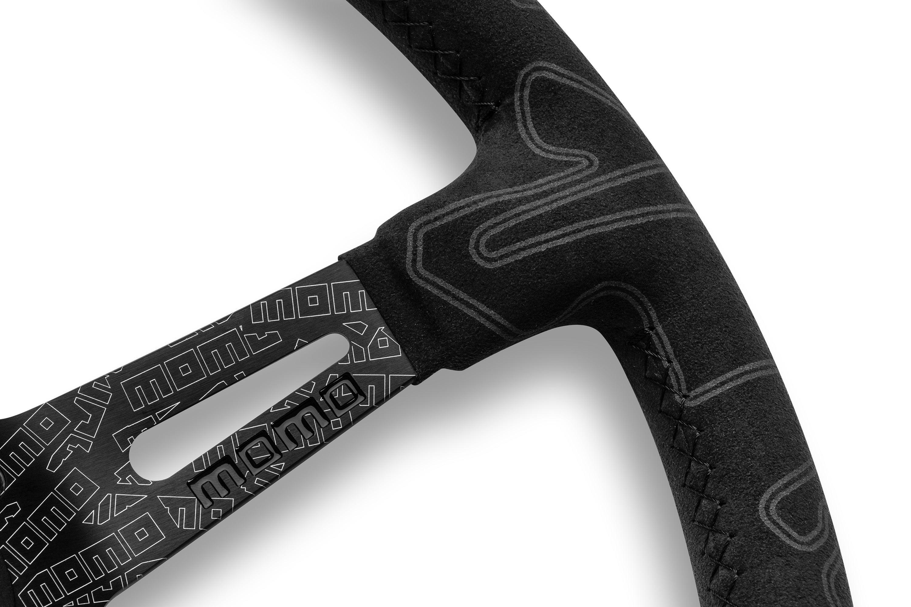 MOMO Ultra Black Edition Alcantara Steering Wheel 350mm - Image 6