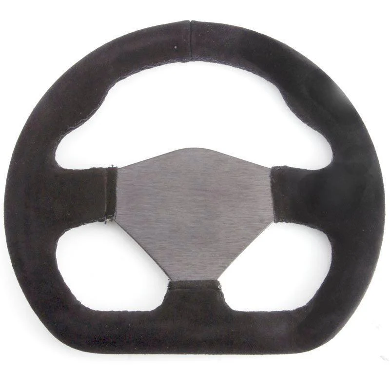 Undrilled 250mm Flat Bottomed Alcantara Steering Wheel Black Spokes
