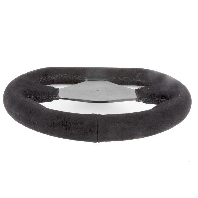 Undrilled 250mm Flat Bottomed Alcantara Steering Wheel Black Spokes - Image 2
