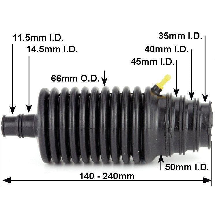 Universal Steering Rack Gaiter With Grease Nipple Black - Image 2