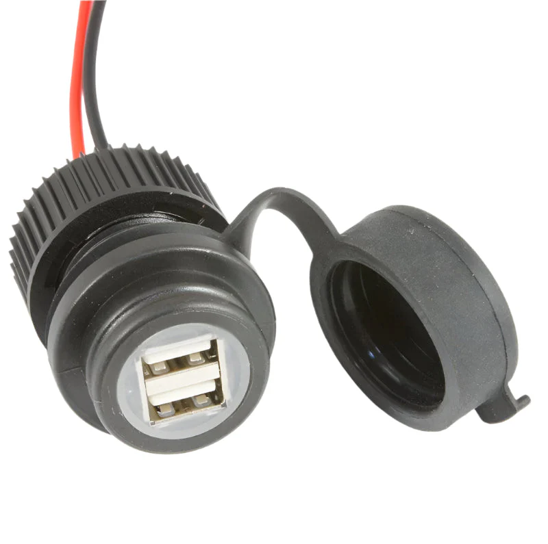 USB Charger Socket with Cover Black