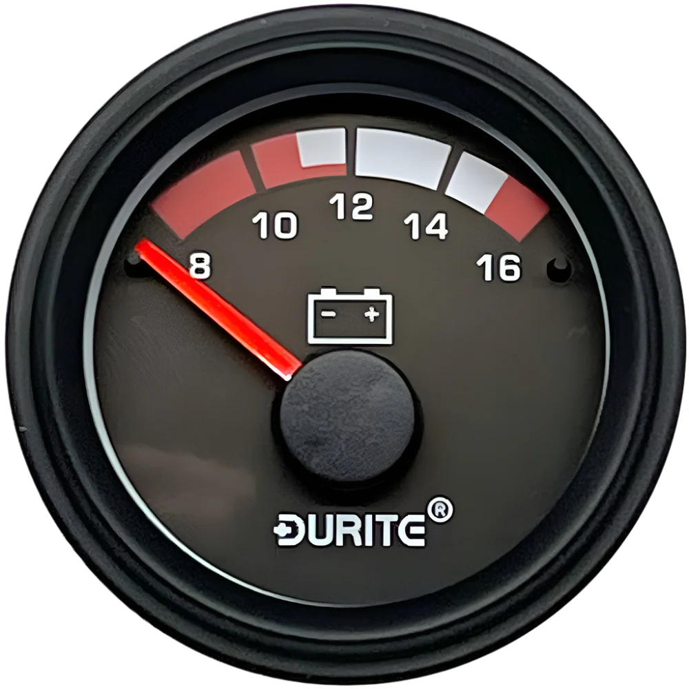 Waterproof Voltmeter Gauge 52mm Black