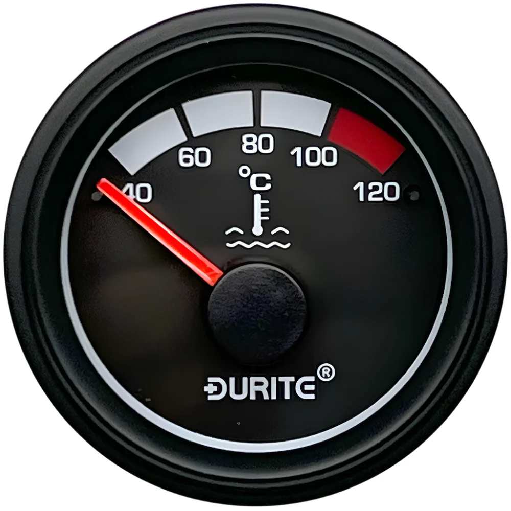 Waterproof Water Temperature Gauge 62mm Black