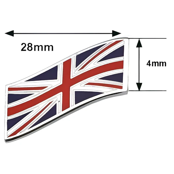 Wavy Chrome and Enamel Union Jack Emblem