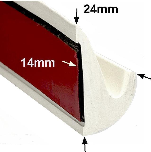 WHITE Rubber Self-adhesive Gutter Trim - Image 2