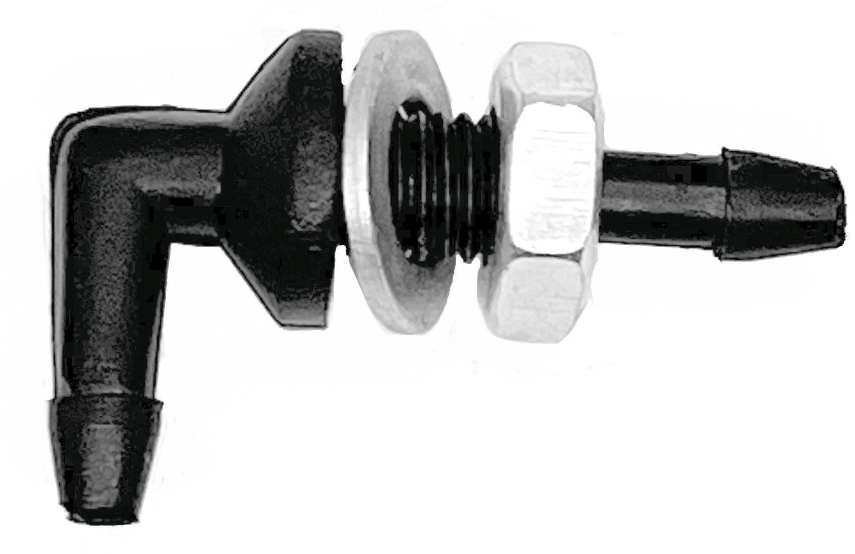 Windscreen Washer Tube 90 Degree Bulkhead Joiner Black