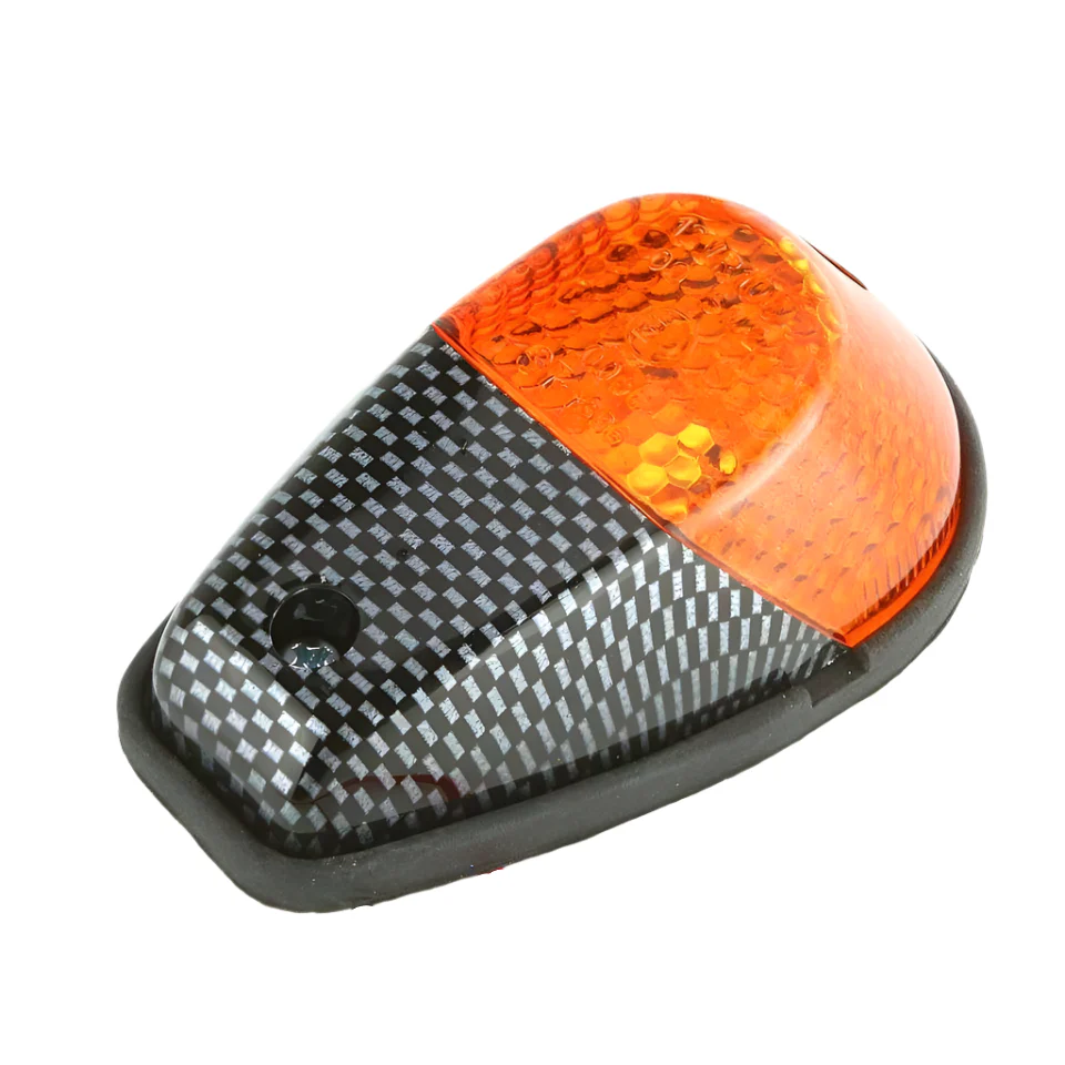Wing Mount Indicators Carbon/Amber Lens 92mm