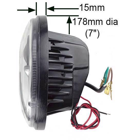 Wipac LED Projector Style 7" Replacement Headlamp With Halo Sidelight and Chrome Bezel - Image 5