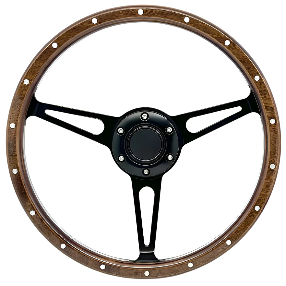Wood Rim Steering Wheel 70mm PCD.  3 Diameters.  2 Colours - Image 4