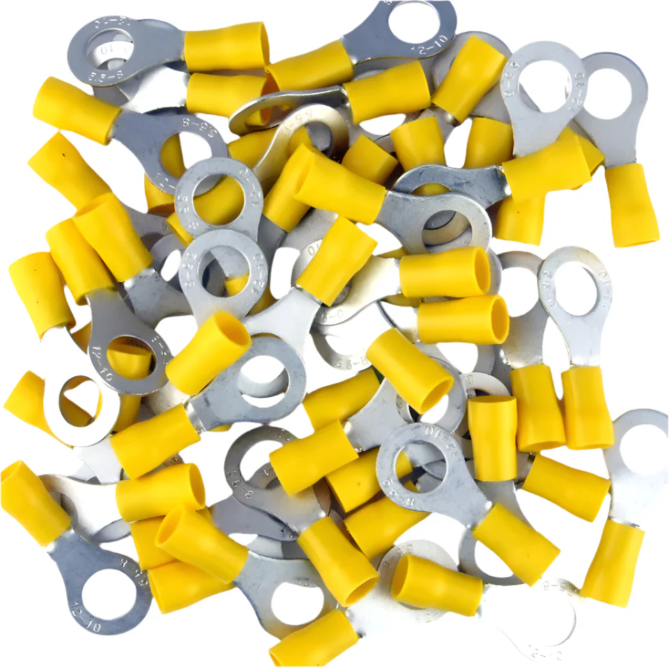 Yellow Pre Insulated Crimp Ring Terminals 6mm 50pcs - Image 2