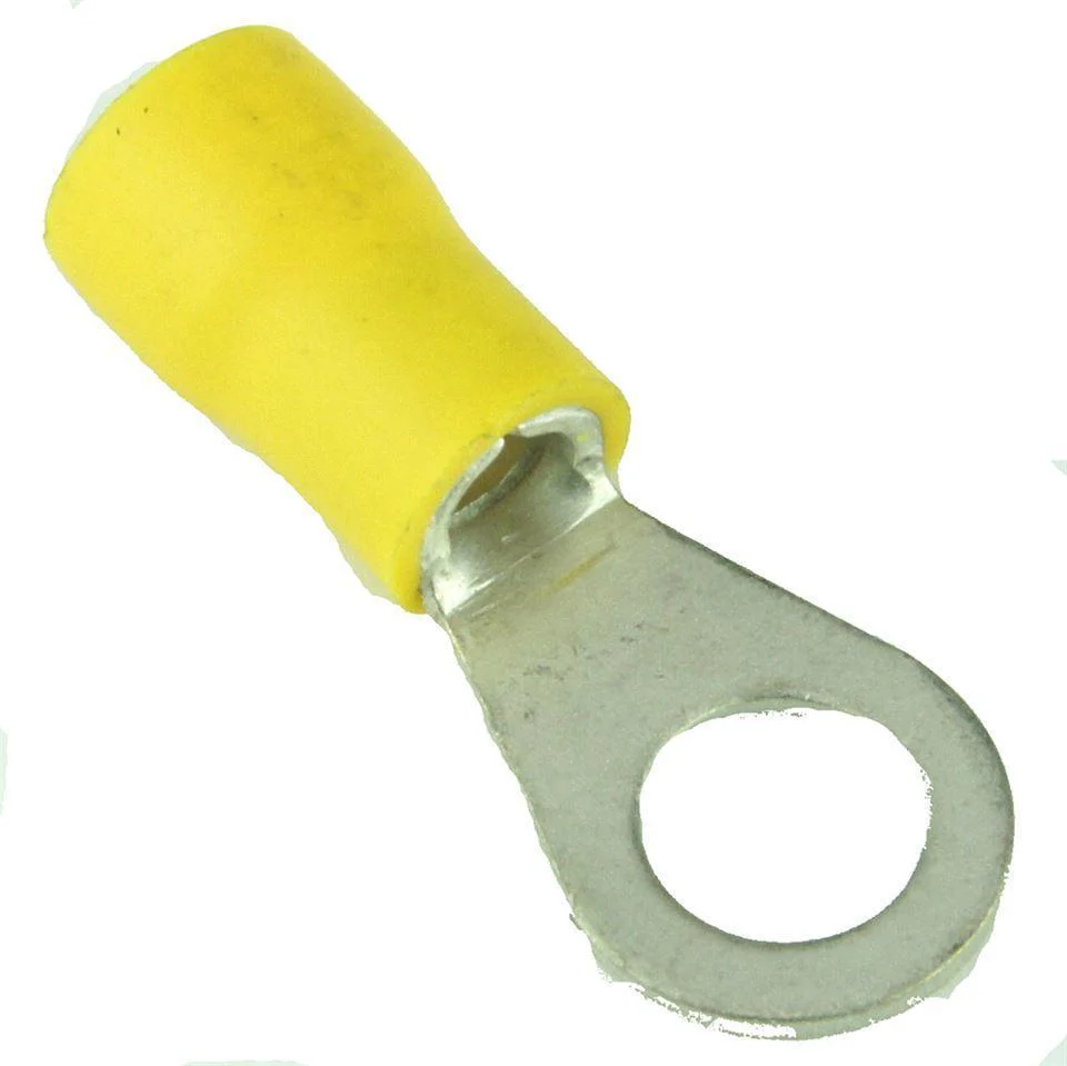 Yellow Pre Insulated Crimp Ring Terminals 6mm 50pcs - Image 3