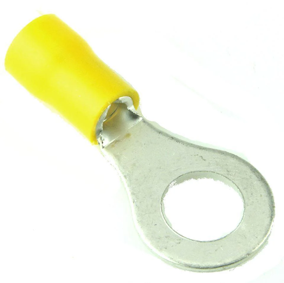 Yellow Pre Insulated Crimp Ring Terminals 8mm 50pcs - Image 3